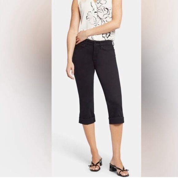 NYDJ | Marilyn Crop Black Denim Summer Capris JEAN - Picture 1 of 12